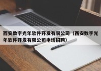 西安数字光年软件开发有限公司（西安数字光年软件开发有限公司电话招聘）