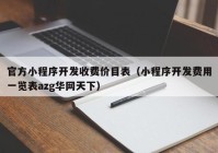 官方小程序开发收费价目表（小程序开发费用一览表azg华网天下）